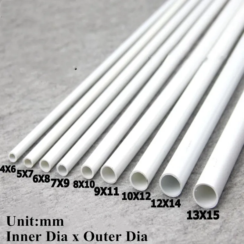 2pcs 50cm O.D 7mm ~15mm Drainpipe Water Hard Tube White PVC Pipe  Water Supply Irrigation Fish Tank UPVC Pipe Aquarium Conduit