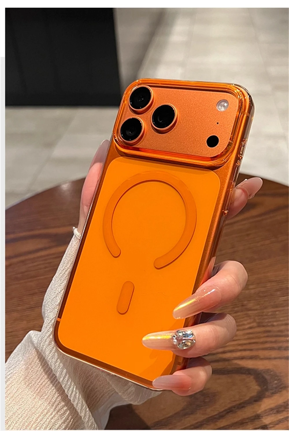 Ultradünne Transparente Hartschale für Magsafe Hülle für iPhone 18 17 Pro Max Air 16 15 14 Plus 13 12 Pro Magnetische Kabellose Ladehülle – Detail 4