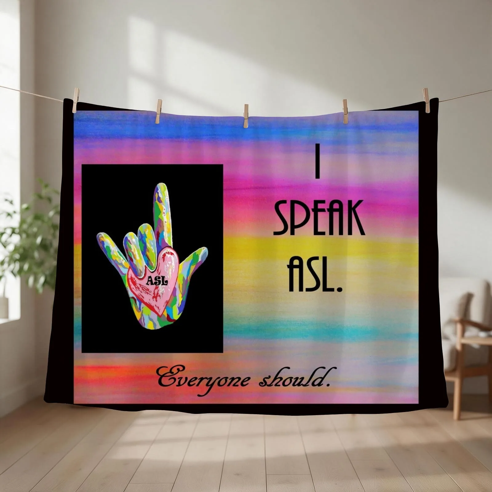 New I Speak ASL Everyone Should Throw Blanket christmas gifts Thins Warm warm for winter Blankets