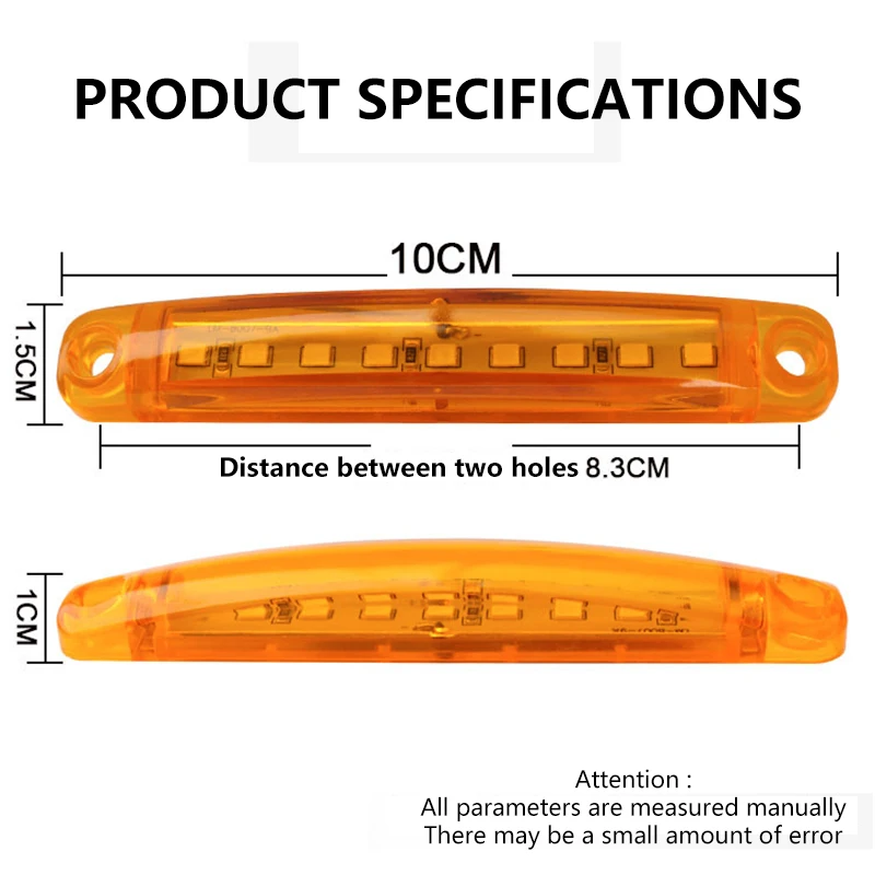 10 Stück 9 SMD-Licht, oval, für Anhänger, 24 V, LKW, LKW, Wohnwagen, Camion, LED-Seitenmarkierungs-Anzeigelampe, 12 V, Luces Remolque