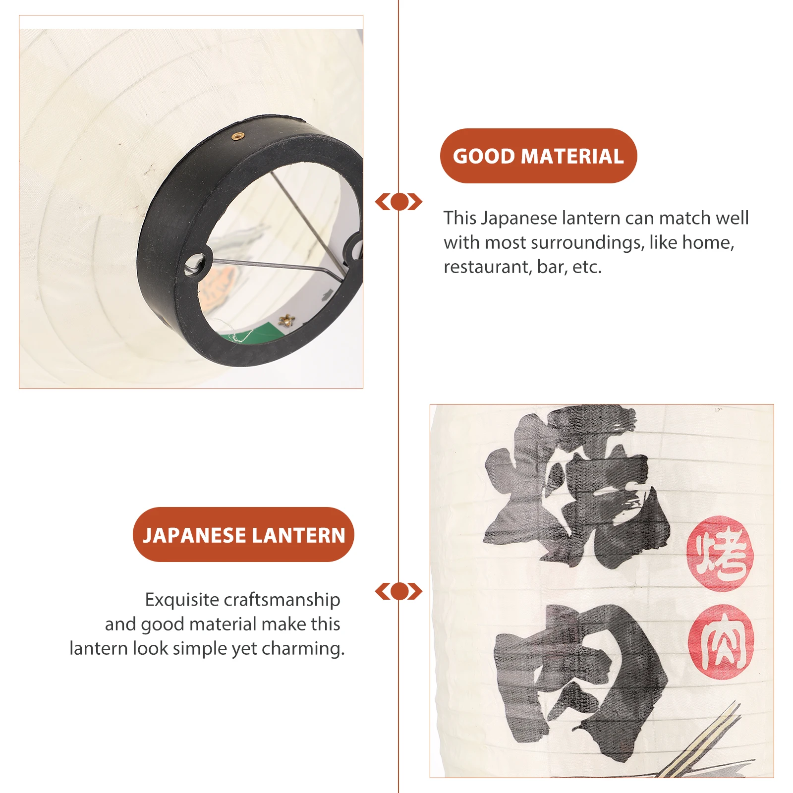

Fabric Lantern Japanese Traditional Style Hanging Light Decor for Restaurant Home Bar Indoor Outdoor Ambience Enhancement