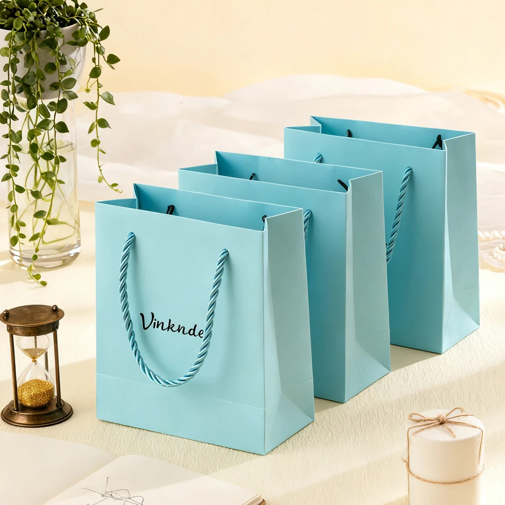 

Маленькие светло-голубые подарочные пакеты 14x12,5x6 см, бумажная сумка с логотипом и ручками, ювелирные изделия, духи, косметическая упаковка для покупок, мешок