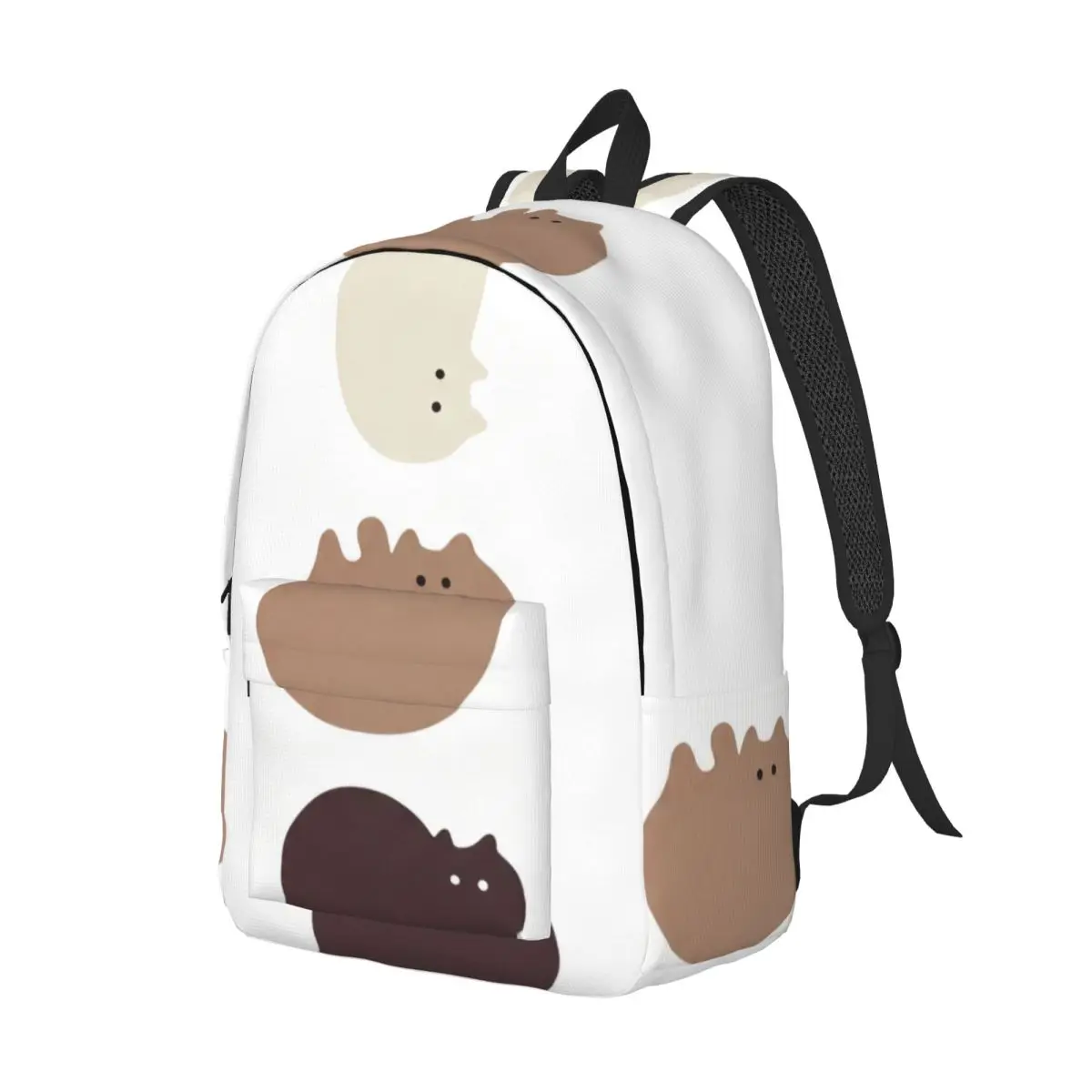 Campus Mochila Backpack Vertical Melting Ice Cream Minimalist Graphic Cream Brown Chocolate Printed Student Bookbag for School