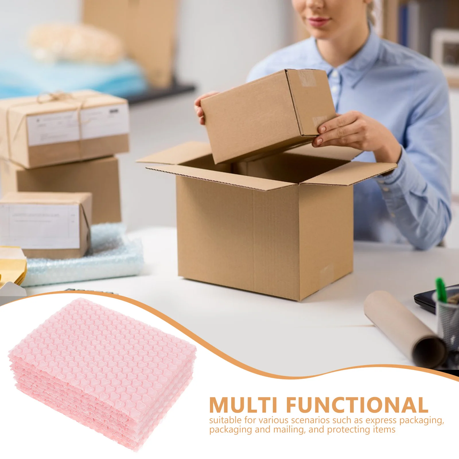 10Pcs Small Business Protective Padded Mailers Shockproof Bubble Envelopes Heart Design for Mailing Packing Bubble