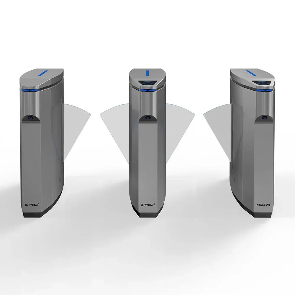 Traffic Management Access Control Flap Barrier Gate Turnstile With RFID Card Reader Waist Height Flap Barrier Security Doors