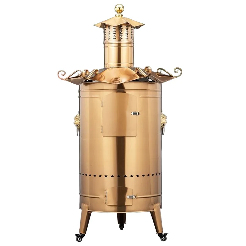 Outdoor stainless steel paper barrel oversized temple ingot incinerator