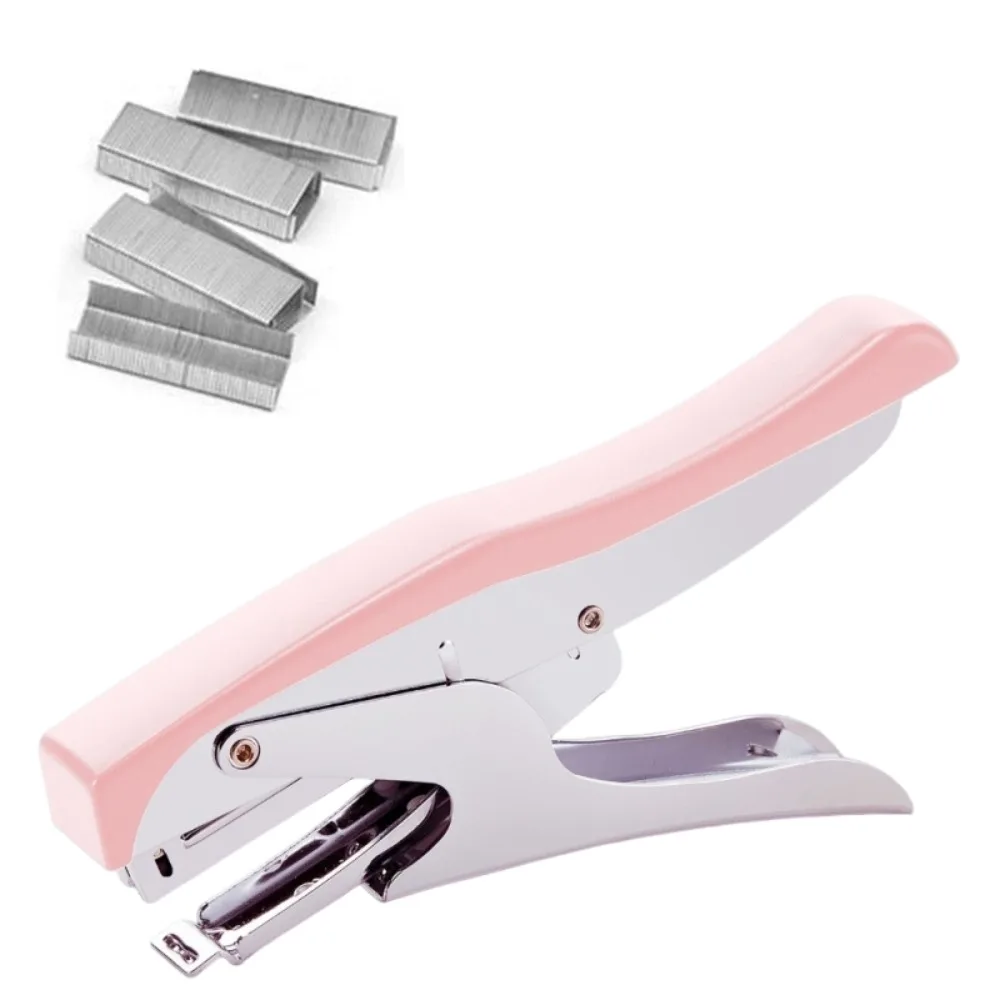 Lever-Operated Metal Handheld Stapler Ergonomic Labor-Saving Hand Stapler Heavy Duty Durable Large Capacity Hand Stapler