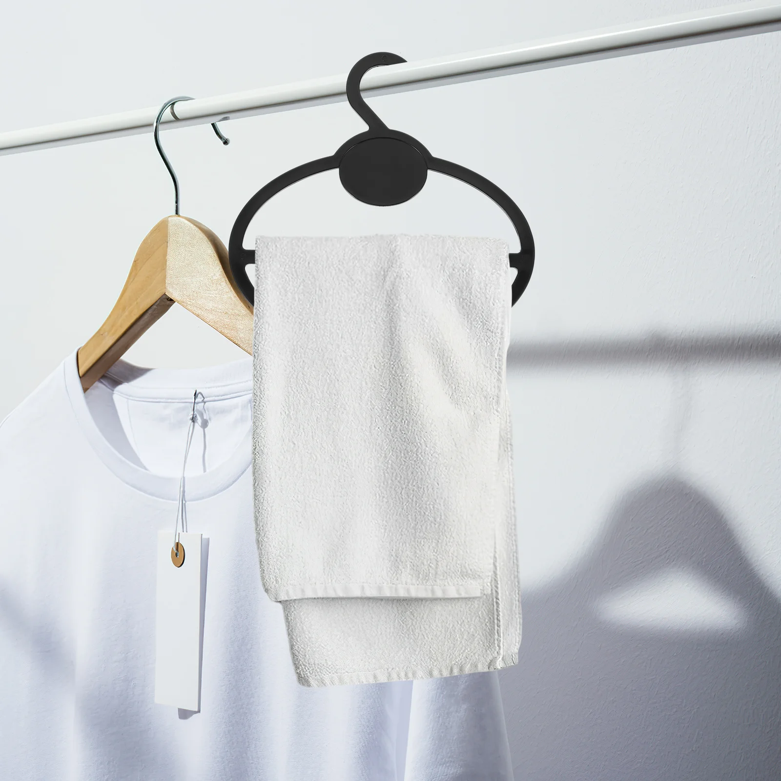 

10pcs Round Hook Scarf Hanger Scarf Organizer For Closet Belt Tie Storage Rack Shawl Display Holder Clothes Accessory Organizer