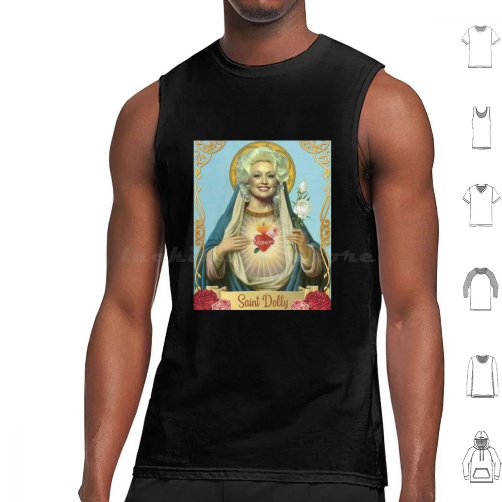 Beautiful Saint Dolly Grils Tank Tops Vest Sleeveless Singer Parton Music Retro Vintage