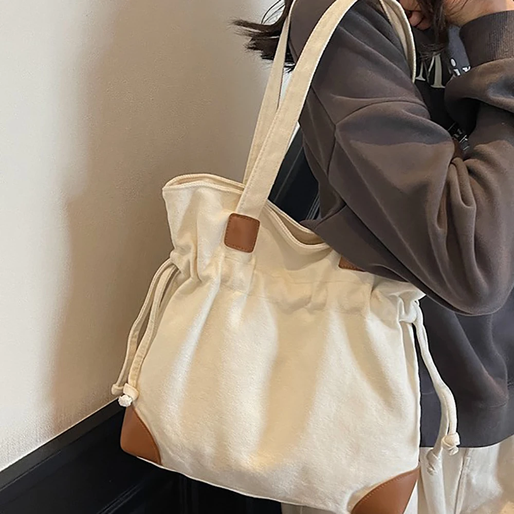 2025 جديد سعة كبيرة قماش حقيبة كتف واحدة للنساء عادية كل مباراة سستة الرباط دلو حقائب تخفيف تحت الإبط حزم