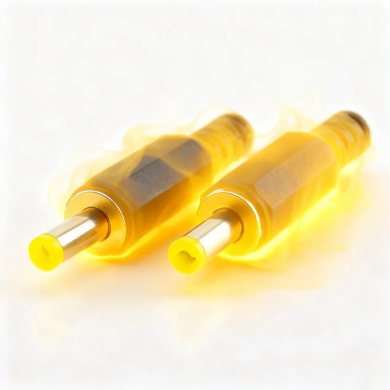 2/5/10pcs DC 4.0*1.7mm Male Power Plug Electrical Socket Adapter Connector Plastic Handle Yellow Head Microphone Converter C3
