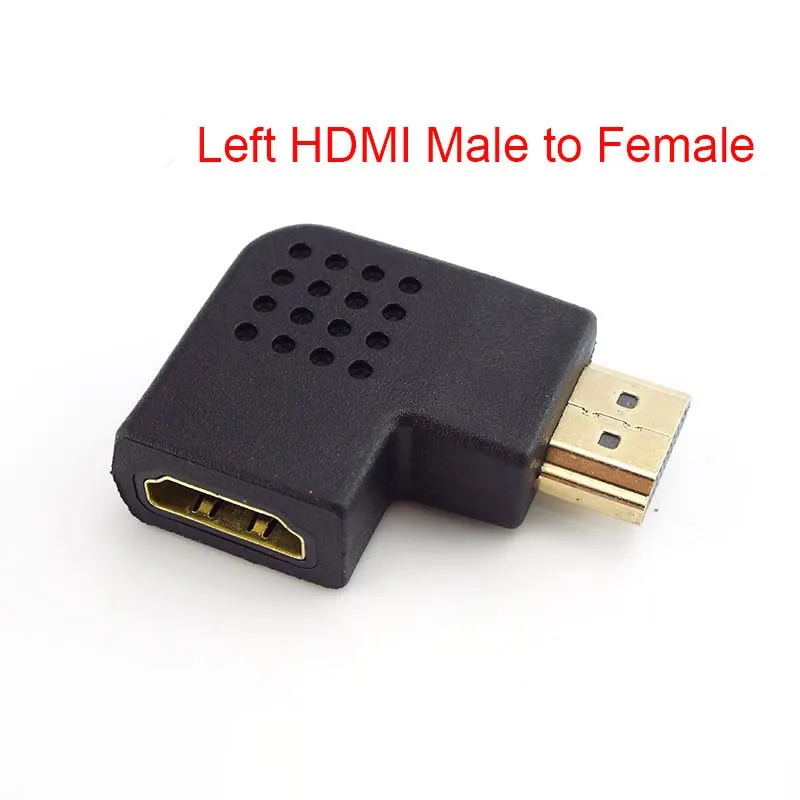 Male to Female HDMI-compatible Adapter Converter 90 Degrees Angle Turn Right Left Extension Cable Connector HD 1080P L19