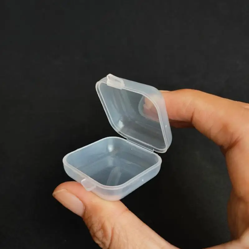 10-3PCS Mini Square Transparent Plastic Small Boxes 5/4.5/3.5cm Jewelry Storage Case Finishing Container Storage Small Pill Box