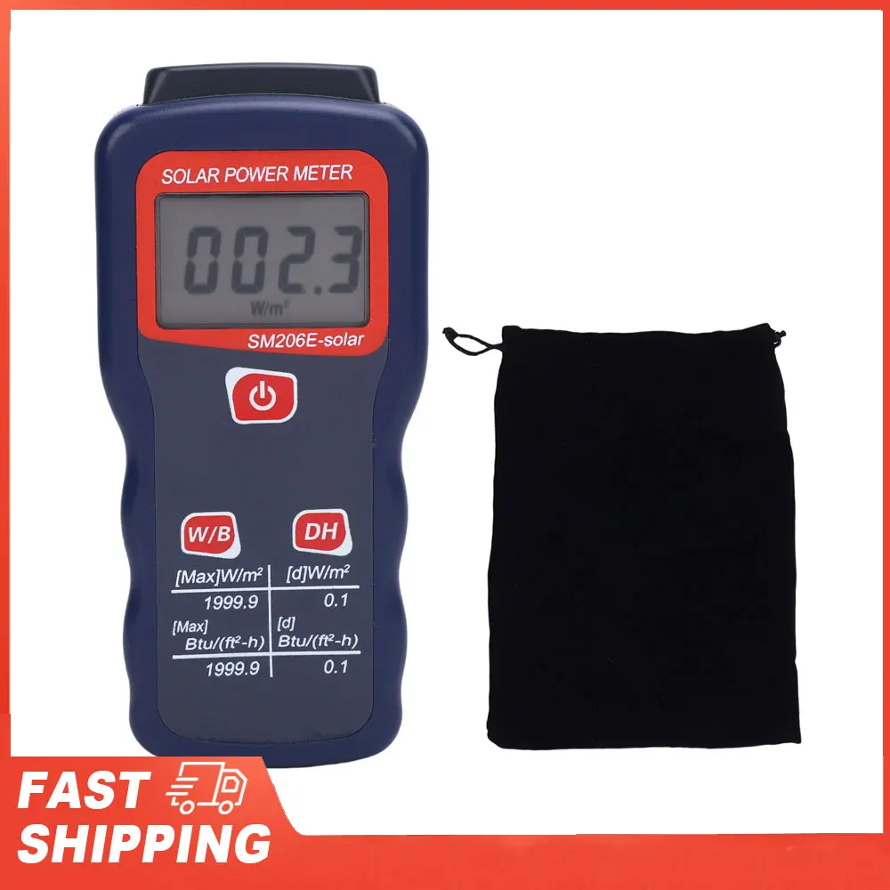 

Sun Light Energy Measuring Tester Solar Power Meter Accurate Data Retention Function for Meteorology Research