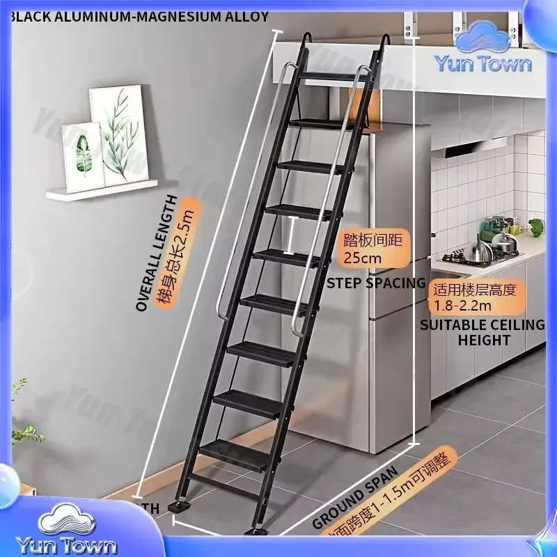 Folding Ladder for Home Use for Attic Access for Dorm Rooms for Garage Storage for Basement Entry for Loft Space for RV