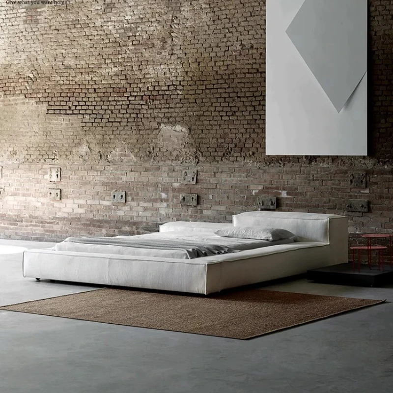 

Minimalist fabric 1.8-meter double bed, modern light luxury bedroom master bedroom, floor-to-ceiling wedding technology cloth