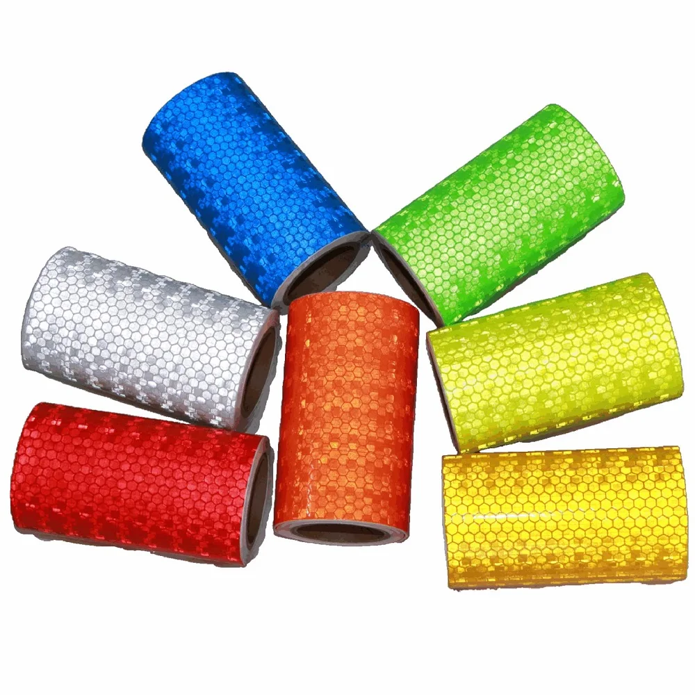 5M Warning Reflective Sticker Honeycomb PVC Night Visibility Waterproof Conspicuity Reflectors Tape Safety Film For Bicycle 10CM