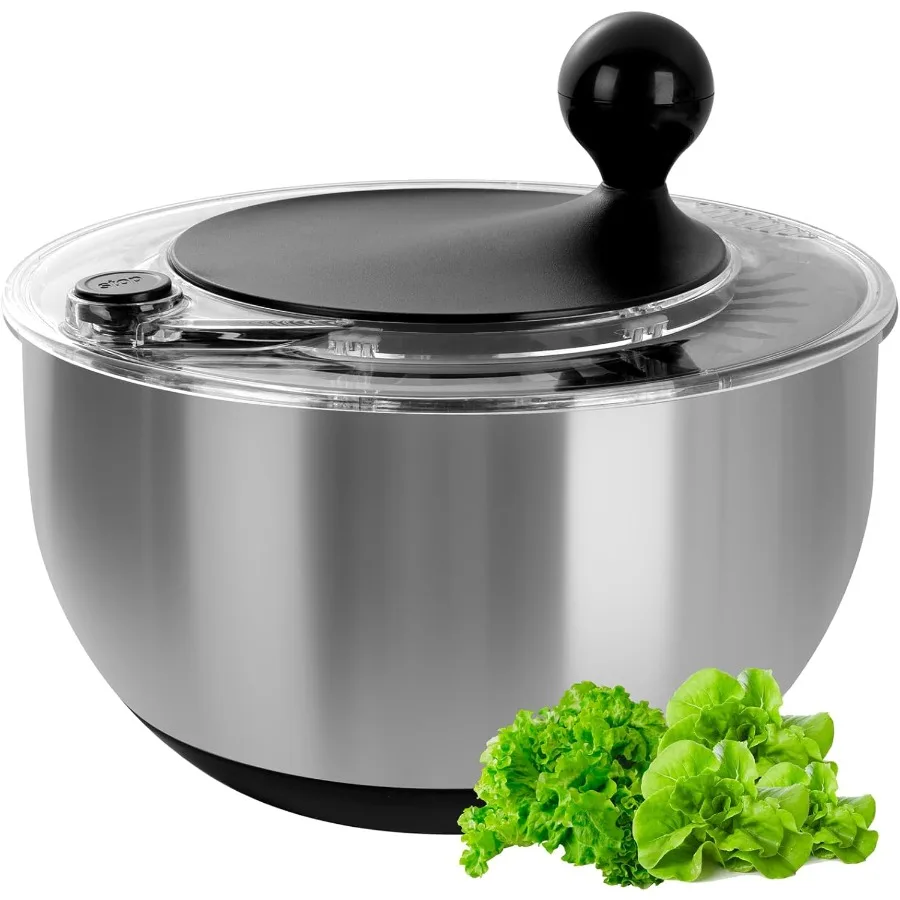

5.3Qt Salad Spinner for Lettuce Vegetable Dryer with Stop Button Fruit Washer Chopper Bowl featuring NonSlip Base Dishwasher Sa