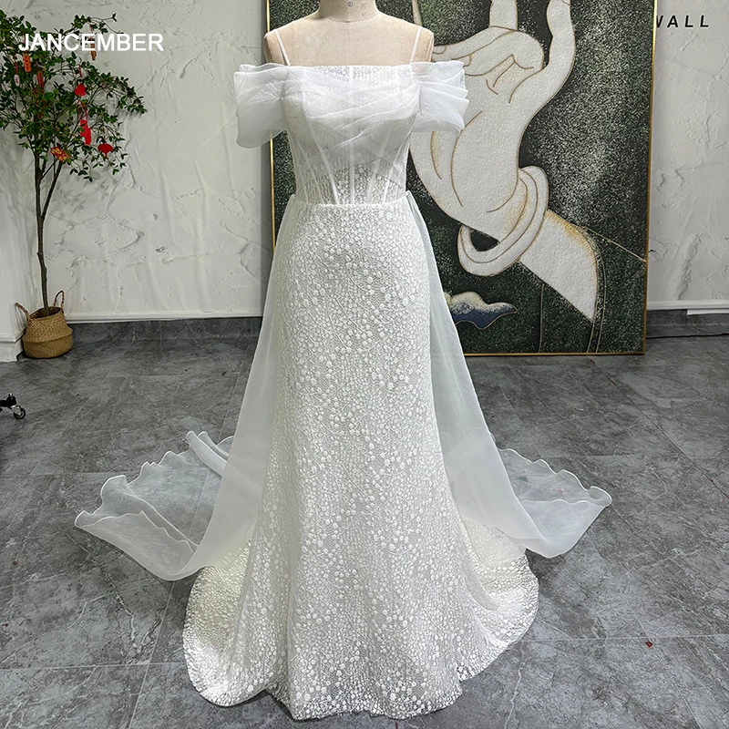 

Customized Elegant A-line Wedding Dresse Cowl Back O-Neck Bridal Gown Simple White Short Sleeves Vestido 2025 Sweep Train