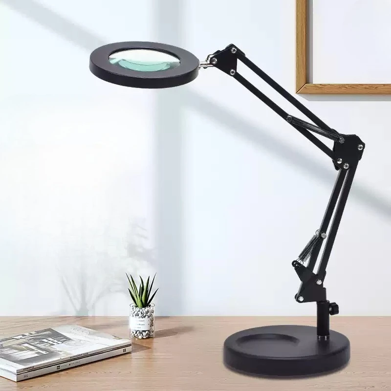 10X Desk Magnifying Glass LED Light Magnifier Detachable for Soldering Electronics Repair Circuit Board Inspection
