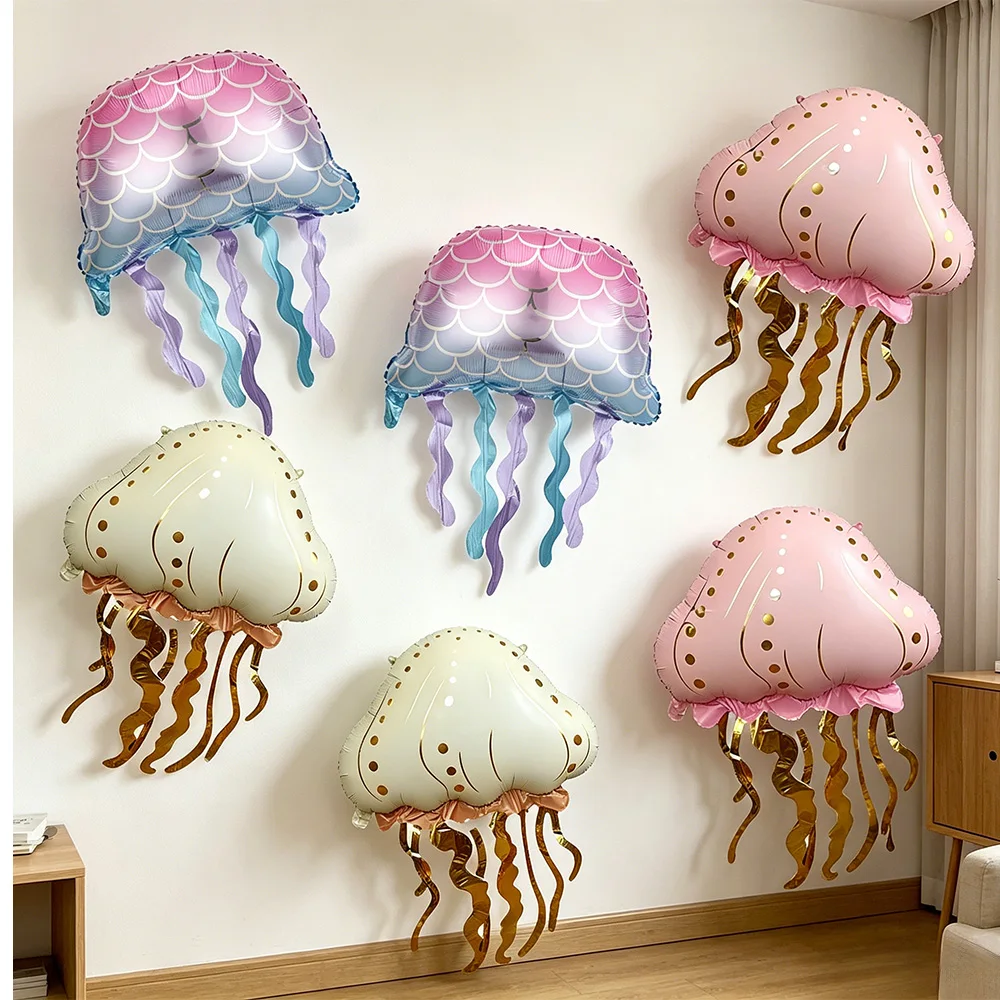 Under the Sea Theme Birthday Party Decor Jellyfish Balloon Ocean Sea Balloon Baby Shower Ocean Sea Theme Party Decor Supplies