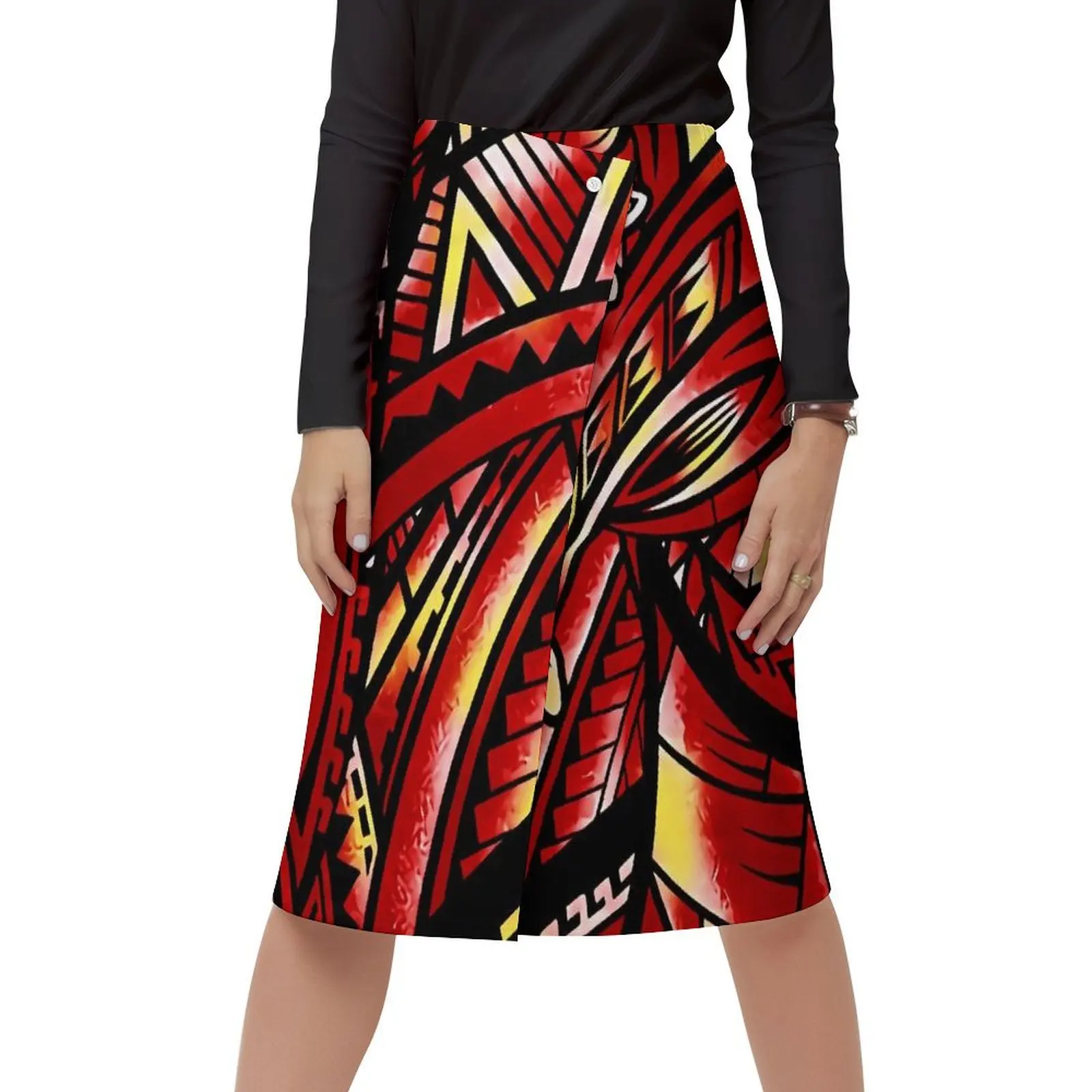 Classic Fashion Ladies One-Piece Button Skirt Skirt Hawaiian Ladies Dress Custom Turtle Print Elegant Polynesian Style Skirt