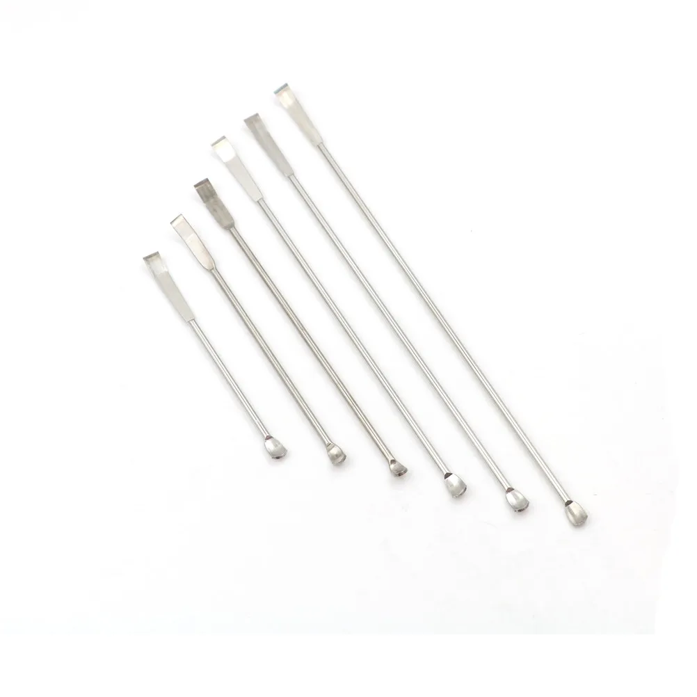 1 pz 6 stili 304 in acciaio inox Micro medicina cucchiaio spatola raschietto cucchiaio attrezzature da laboratorio 10cm-22cm