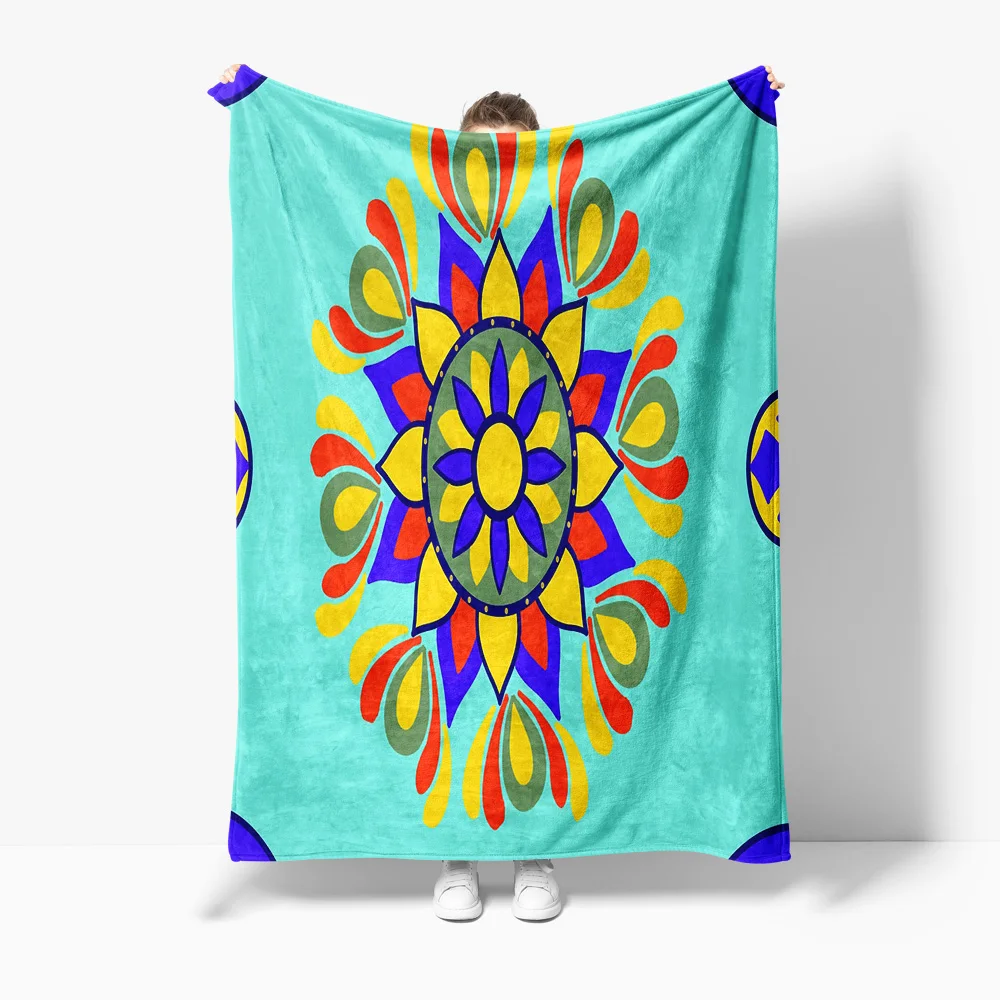 

Одеяло в стиле бохо с цветочным принтом Мандала, текстурированный чехол для подушки, диван-кровать, покрывало, декоративное одеяло