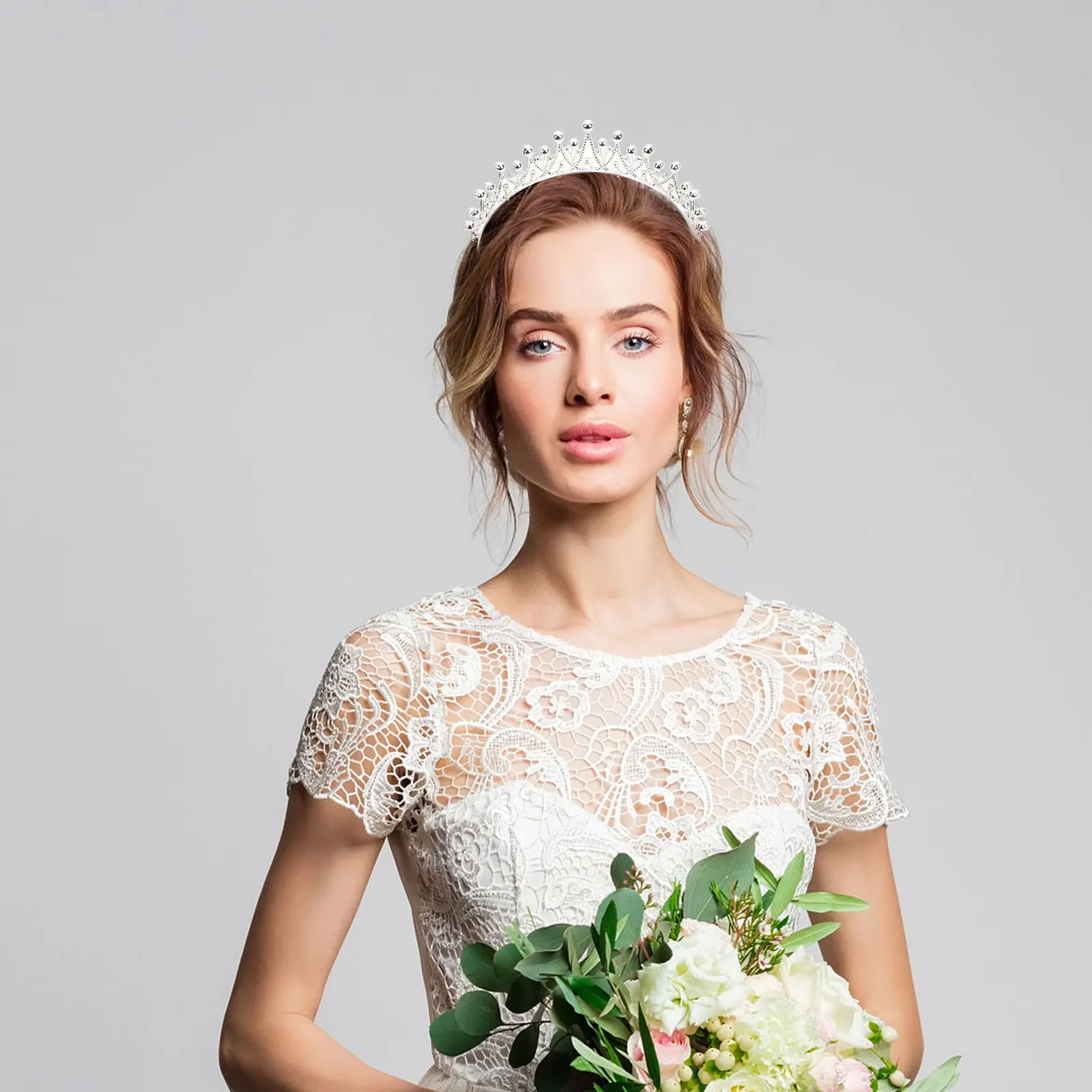 

Necklace Crown Set Crystal Bridal Hair Accessories Tiaras Earrings Jewelry Wedding Bride