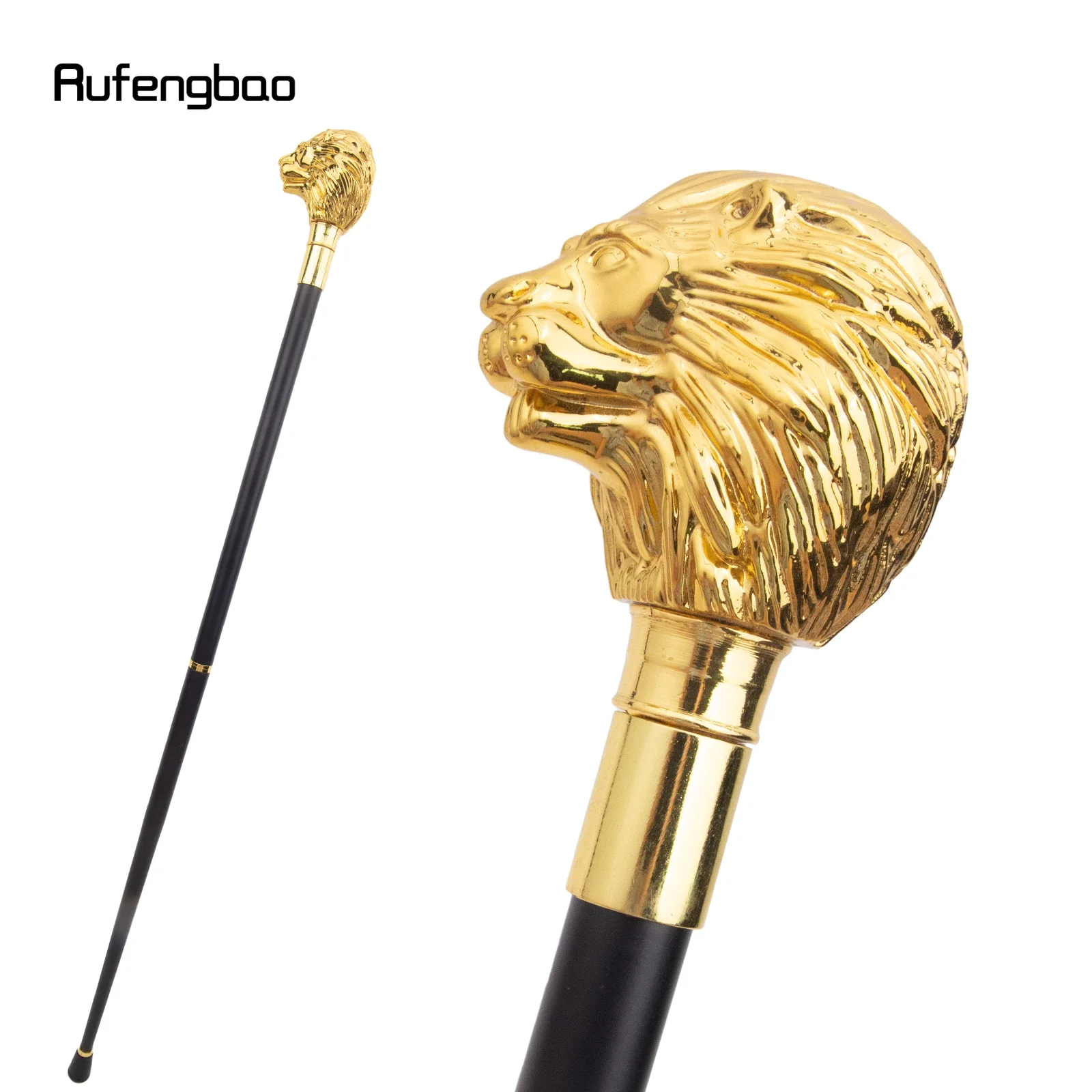 Golden Lion Head Handle Fashion Walking Stick for Party Decorative Walking Cane Elegant Crosier Knob Walking Stick 91cm