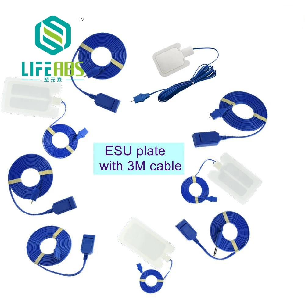 Disposable ESU Plate Bipolar Cable Surgical Electrode and Monopolar Plate High-frequency Electrode Pad Cable Negative Plate