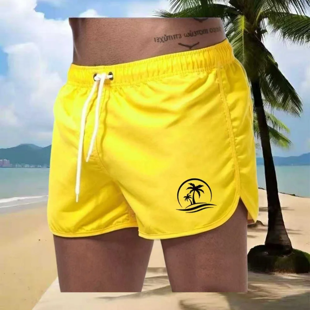

Nouveaux shorts de bain imprimés pour hommes, séchage rapide, respirants, coupe ajustée et élégante, avec imprimé cocotier.