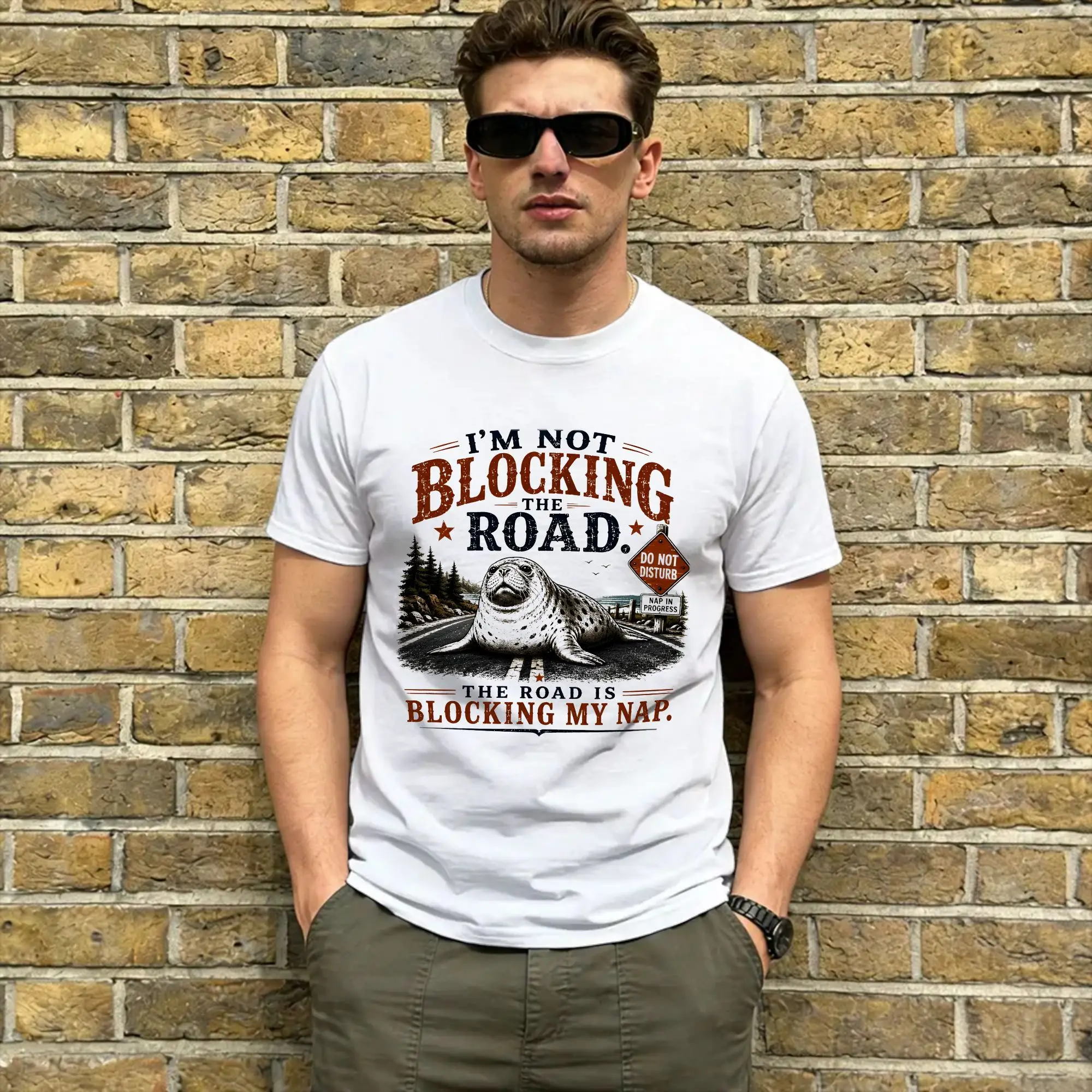 Neil the Seal  Pure Cotton T Shirt For Men's Summer  Aesthetic T Shirts Comfortable Fashion Tee Shirt Oversized Cheap Clothes