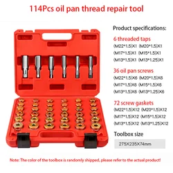 114/64Pcs Oil Pan Drain Plug Thread Repair Replace Tool Sump Gearbox Repair Tool Set For Car Motorcycle M13 M15 M17 M20 M22