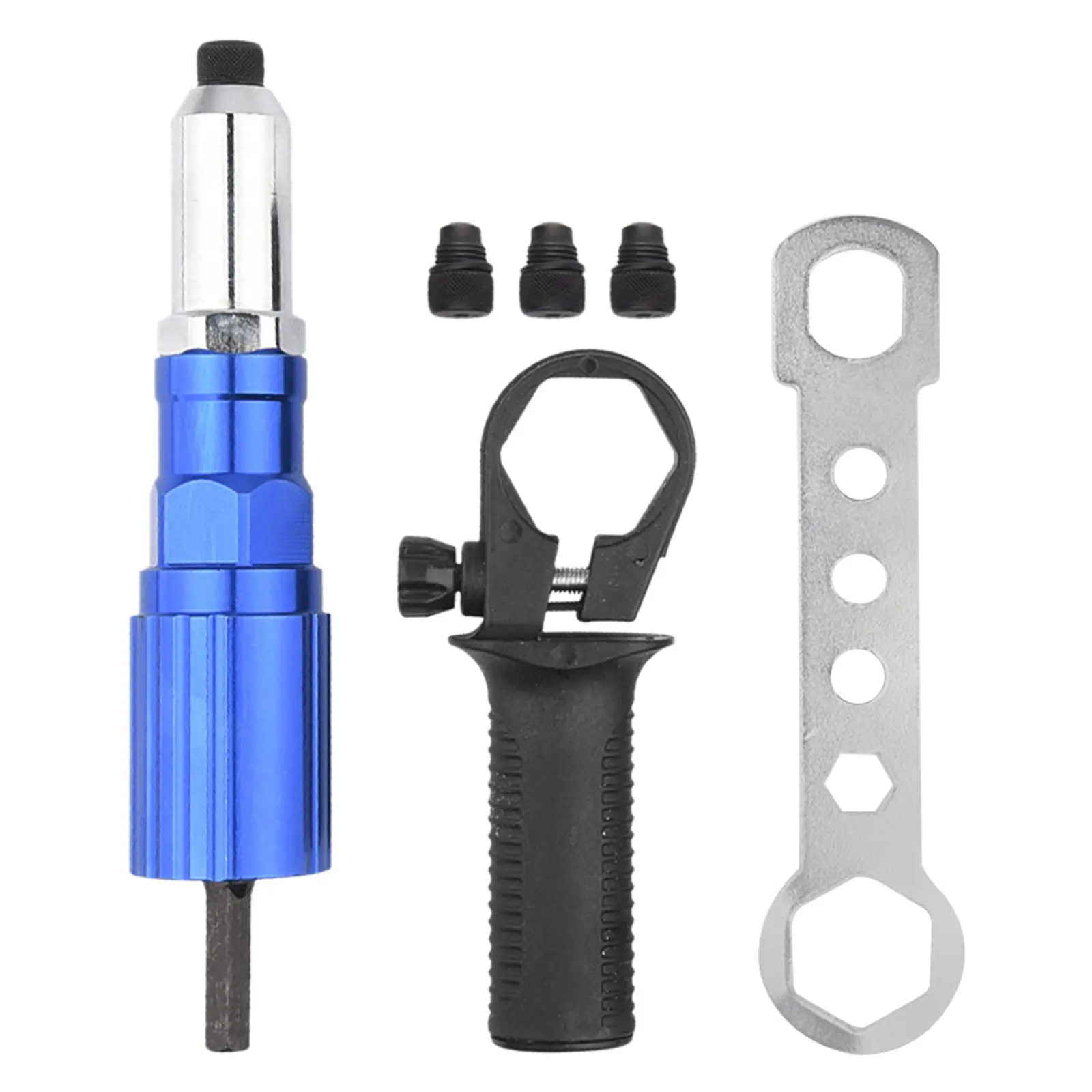1Set Drill Rivet Attachment Kit Electric Rivet Converter with Interchangeable Heads Ergonomic Riveter Tool for Metal Repair