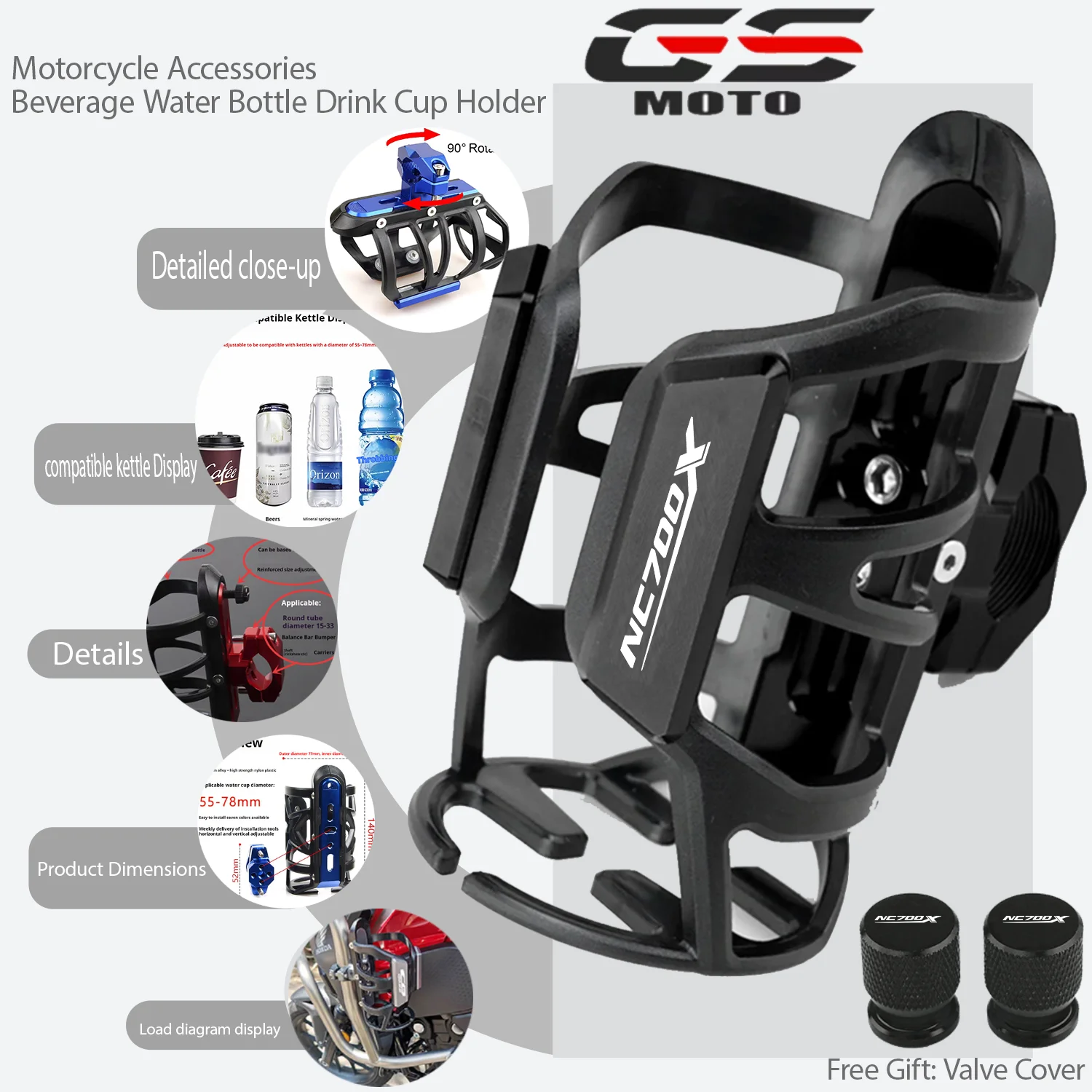 For Honda NC750X NC700 NC700S NC 700 750X 700S Universal CNC Moto Bicycle Water Drink Cup Water Bottle Holder Sdand Accessories