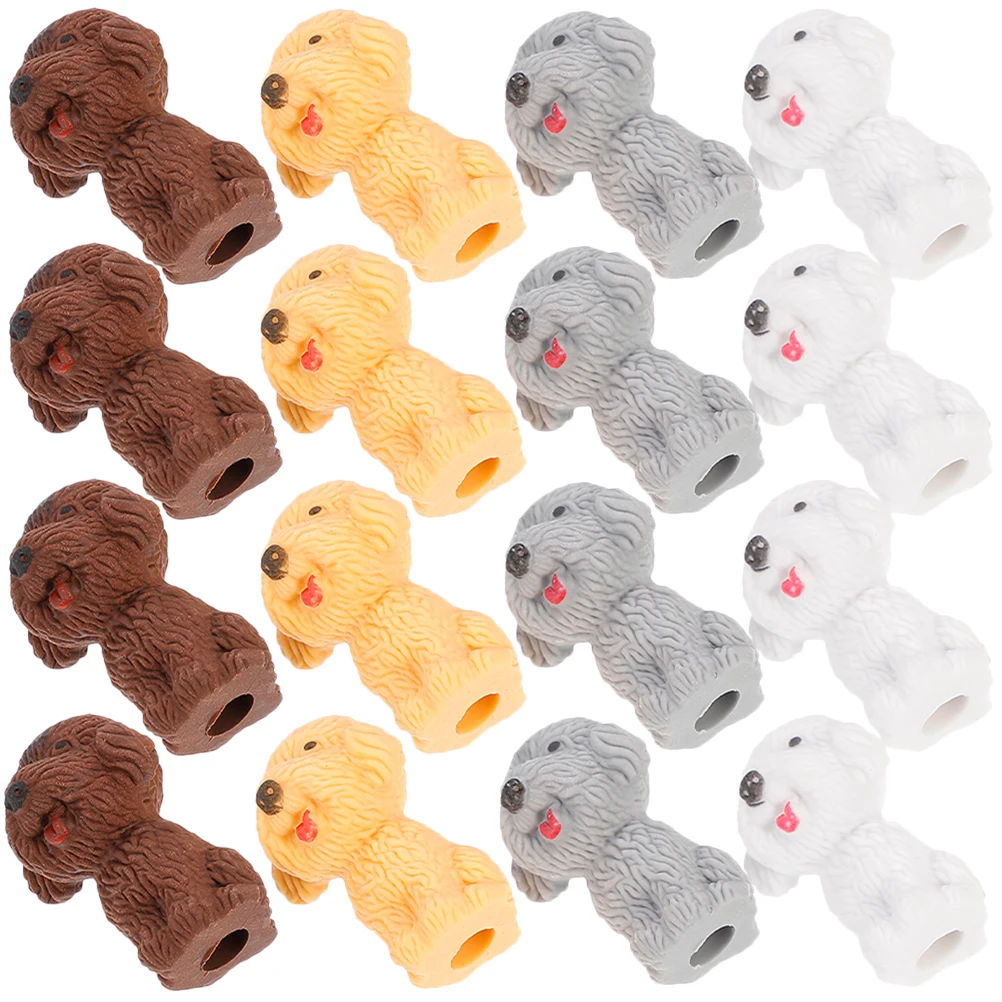 24 Pcs Cartoon Eraser Cute Dog Stationery Random Color Portable School Supplies Mini Erasers Classroom Drawing Practical