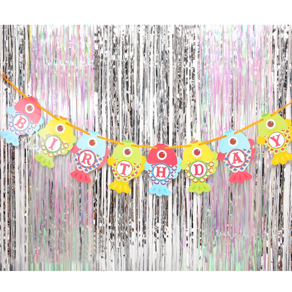 

Wedding Party Decorations Curtain Metallic Curtains Thicken Fringe Colorful Foil