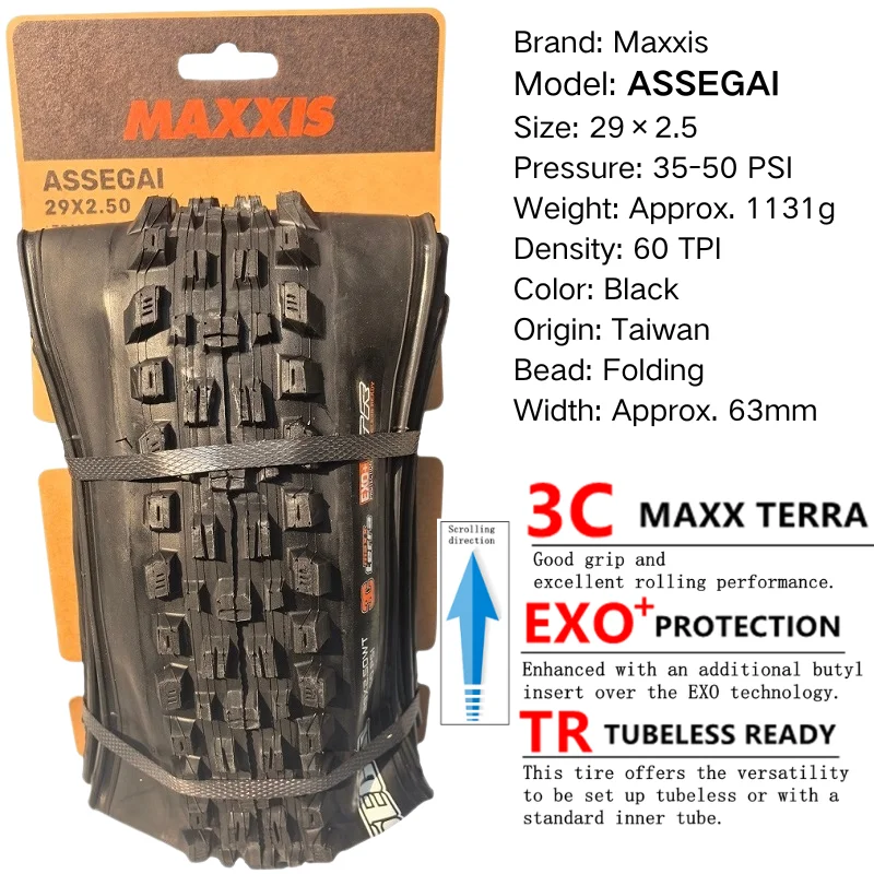 Maxxis ASSEGAI 27,5 29X2,5 Zoll Downhill Folding Vacuum Pannensicher ist ein hochfester Quick Drop-Reifen von Maxxis – Detail 9
