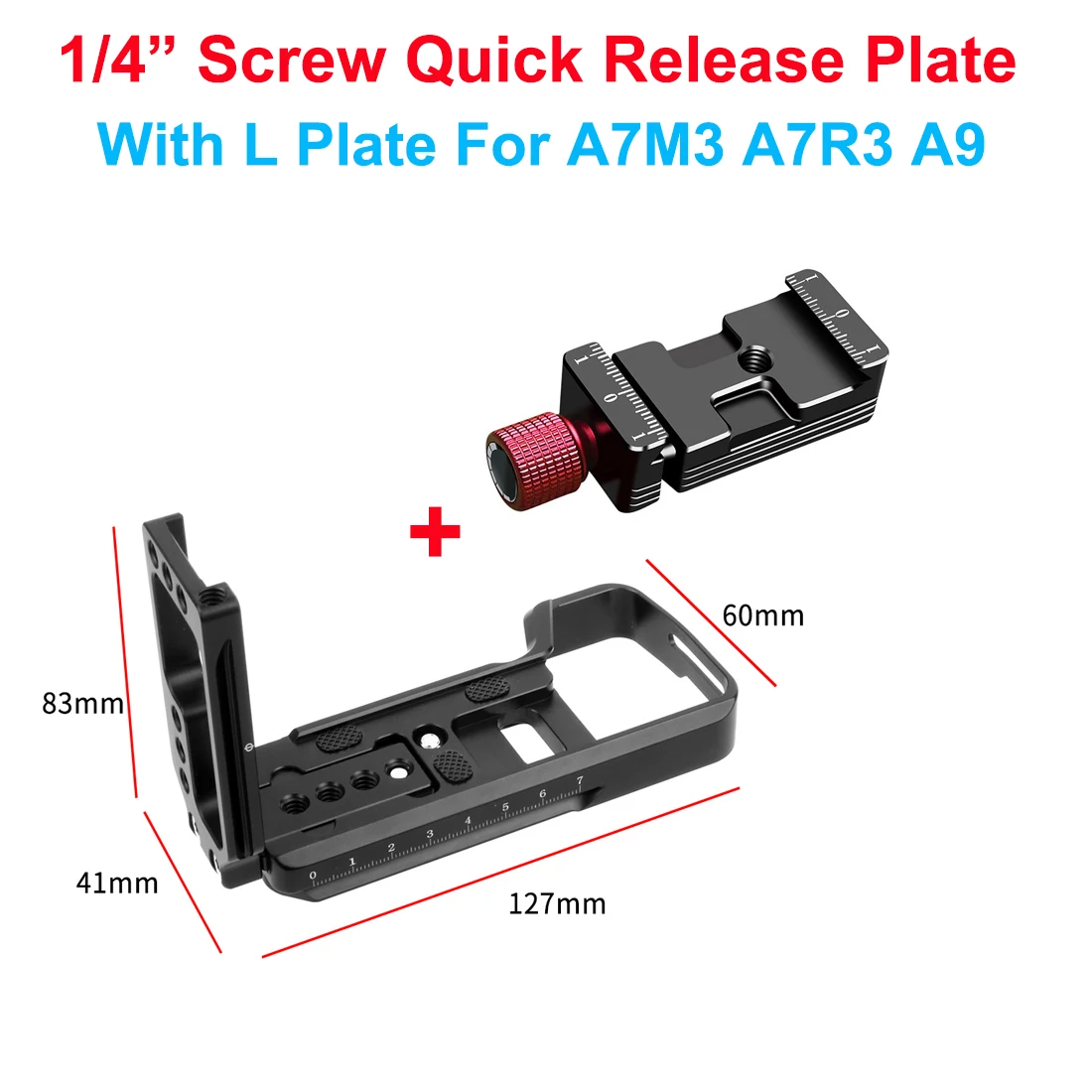 Schnellwechselplatte mit Cold Shoe 1/4 Zoll Gimbal und L-Platte 50g/100g Gegengewichtsklemme für DJI Ronin SC Stabilisator für Arca – Detail 13