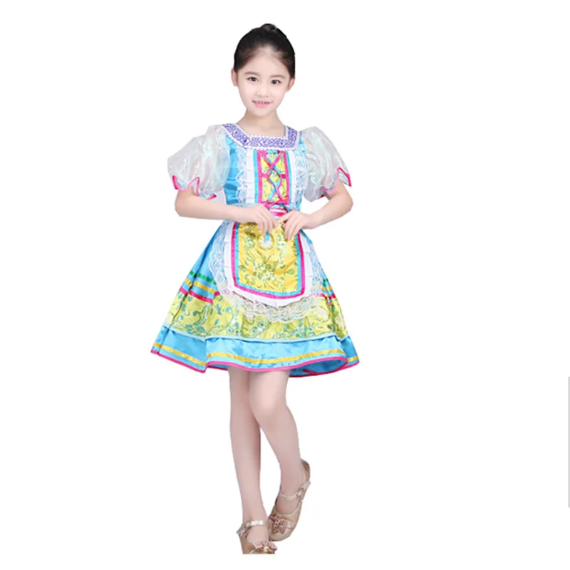 Songyuexia Russian National Costumes Modern Stage Costumes children Dance Princess Dress Girl party show dance dress