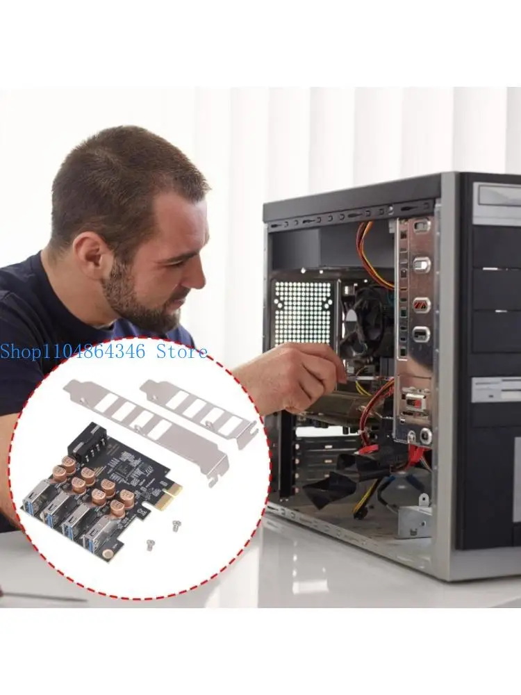 

5asd PCIe на 4 порта USB, 4-контактная плата расширения, передний разъем, скорость передачи 5 Гбит/с