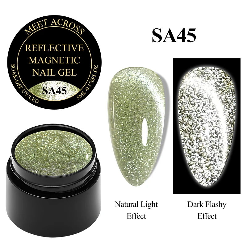 พบกับ 5ml สะท้อนแสงแม่เหล็กเล็บเจลประกายเรืองแสงเจล Soak Off UV LED เคลือบเงากึ่งถาวรภาษาโปลิชคําเล็บ
