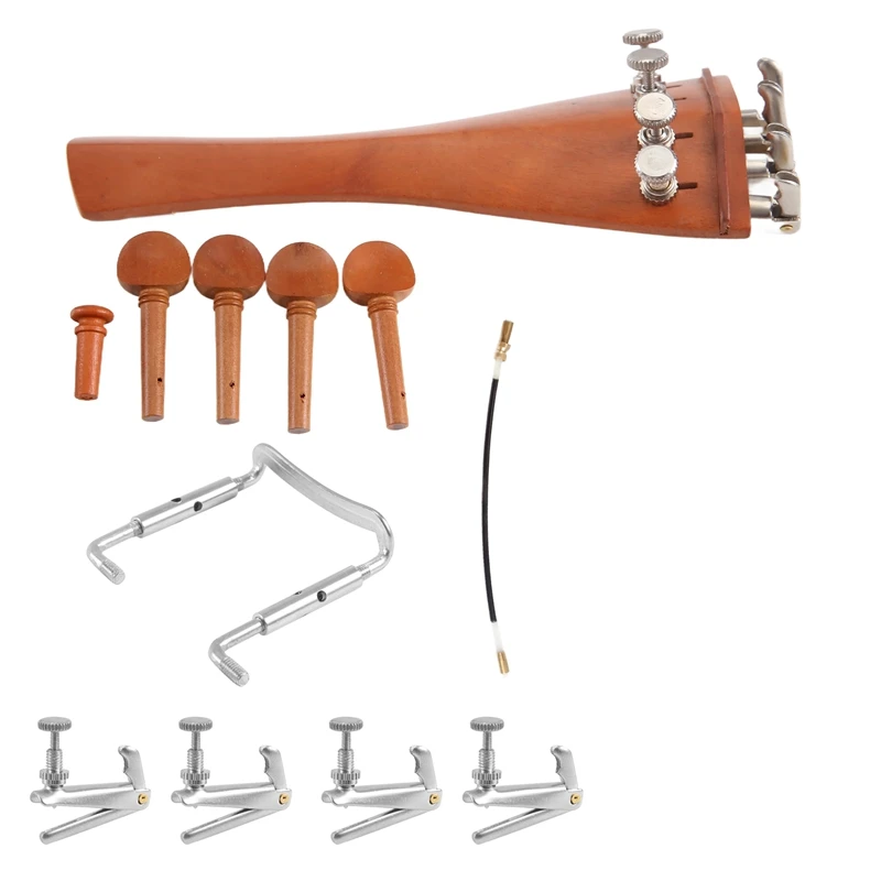 

ABWY-A Natural Jujube Wood 4/4 Violin Parts Accessories Set Of Fine-Tuning, Chinrest Chin Rest, Strings, Tail Nail, Tail Rope, S
