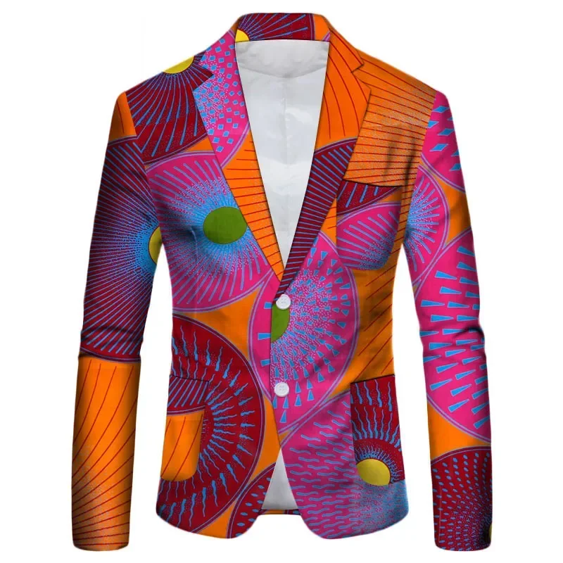 

Fancy Blazer New Men Blazer Bazin Riche Traditional Print Men Tops Coats Cotton Dashiki African Clothes for Men WYN478