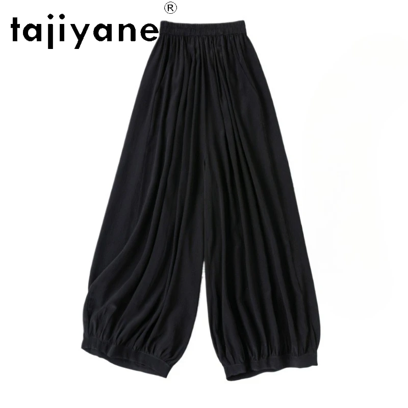 

TAJIYANE 100% Natural Mulberry Silk Pants Woman Casual Baggy Pants Korean Style Bubble Pants Summer Clothes Women 2026 Pantalons