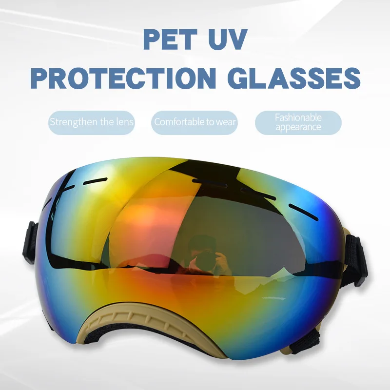 Motorcycle Riding Pet Glasses UV Protection Pet Sunglasses Snap-on Dog Glasses Fashion Sunglasses Eye-protecting and Windproof