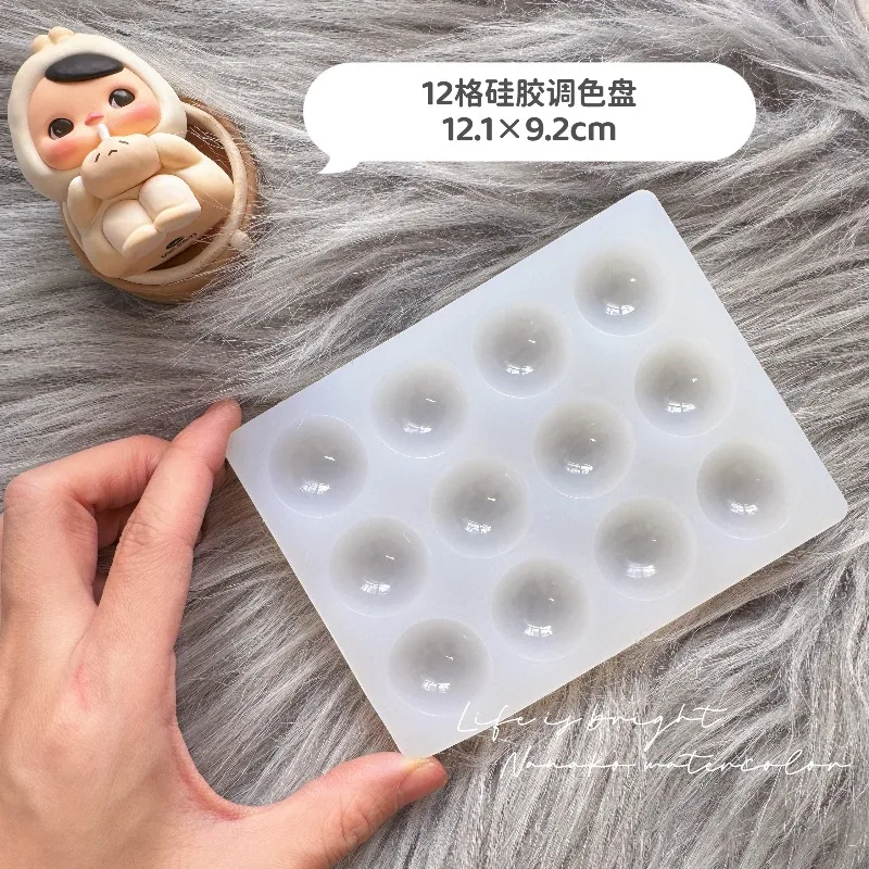6 Grid/12 Grid Silicone Palette Free-to-wash Paint Palette Tray for Adults and Student, for Painting or DIY Craft Class