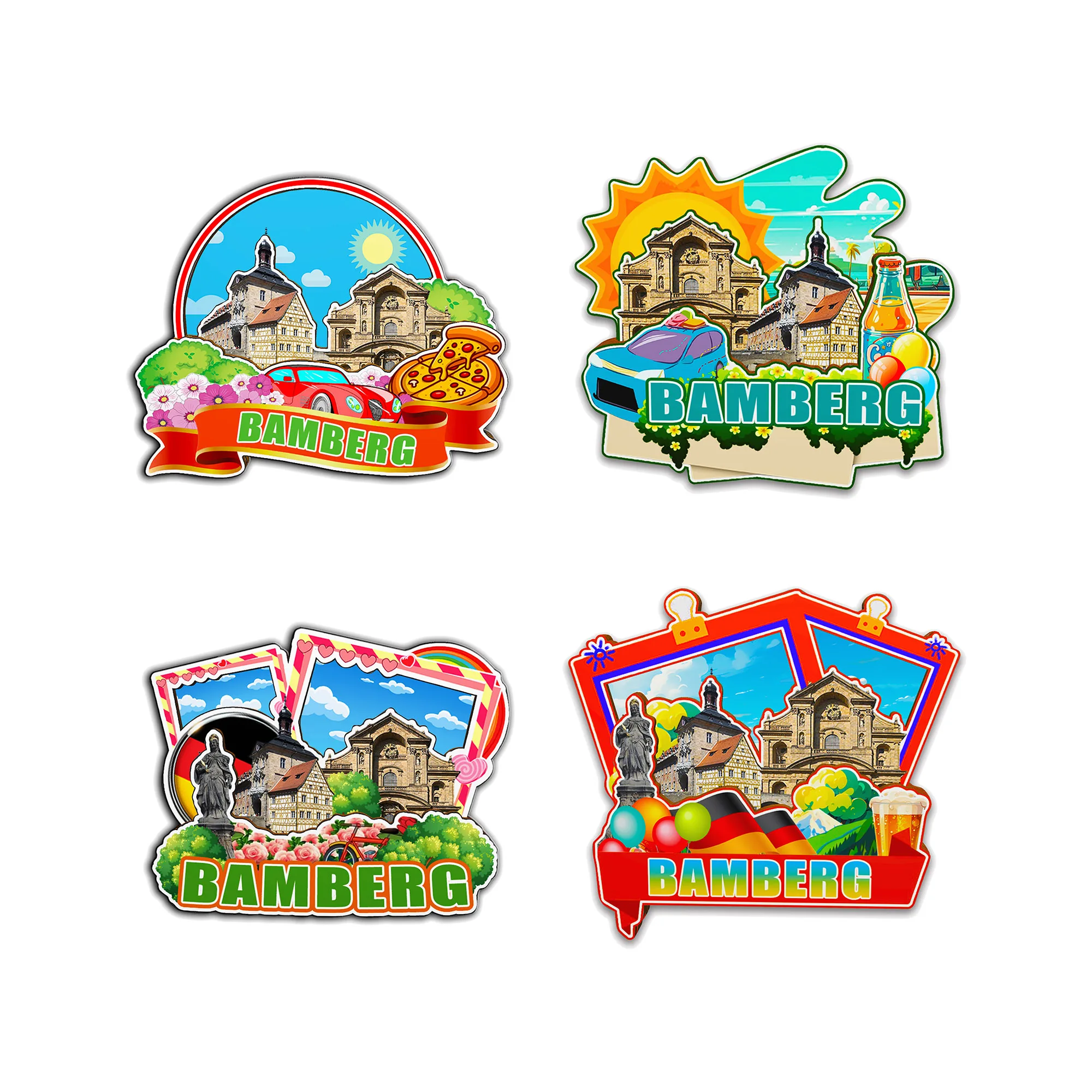 Decorative Magnets for Bamberg Germany City Landmark Unique Souvenirs 3D Wooden Fridge Stickers Delightful Gifts for Friends