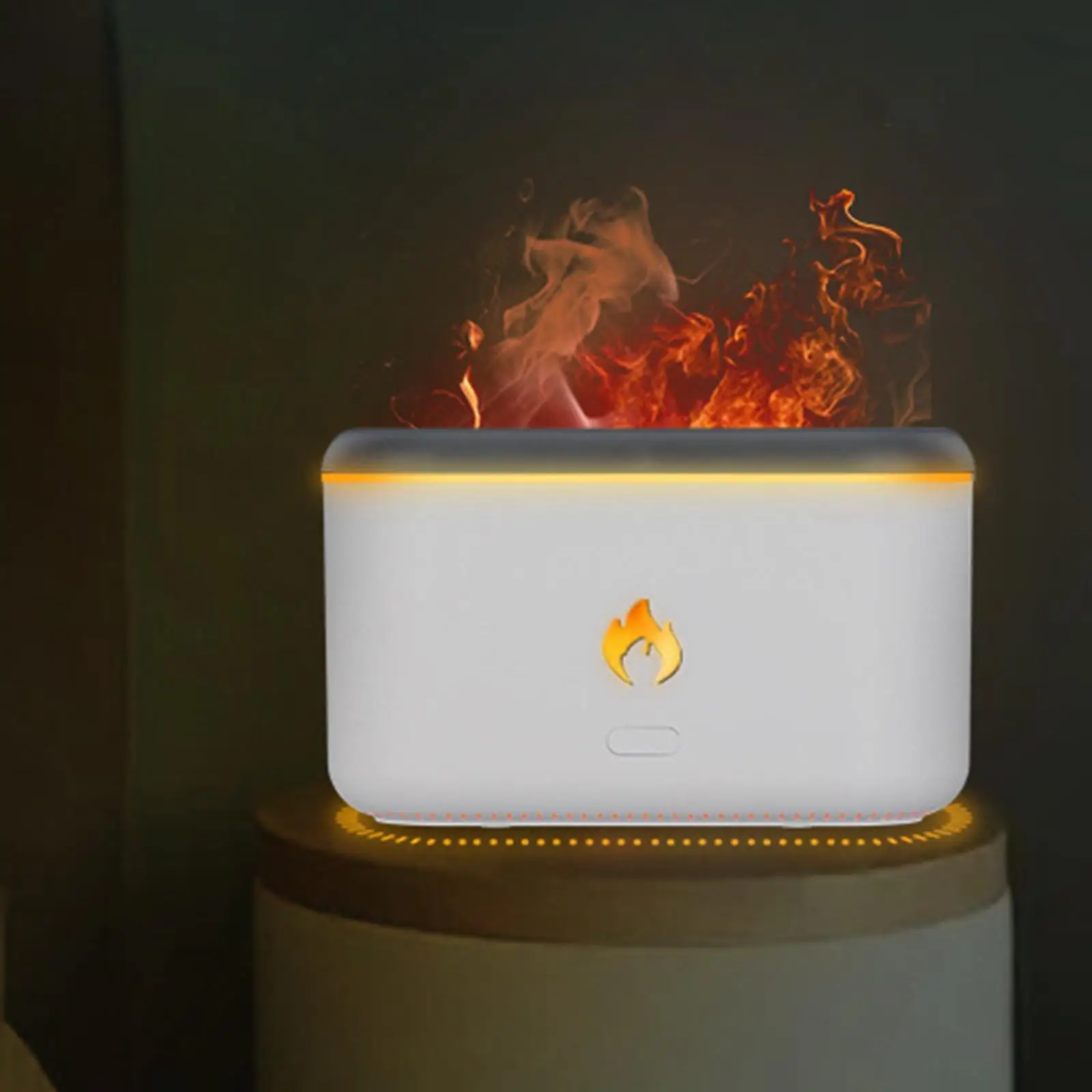 Portable Air Humidifier Essential Oil Flame Diffuser Mist Humidifiers for Dorm, NightStand